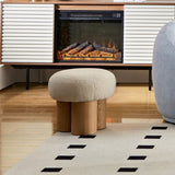 W8017-1 Mushroom stool, grieg plush cushion, wooden barrel PVC pipe, walnut finish W2085129982