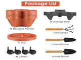 7Tier Vertical Stackable Planter with Rolling Casters, SpaceSaving Stacking Tower with Drainage 15915285