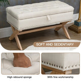 ZNTS 35 Inch Storage Ottoman, Button-Tufted Ottoman Linen Storage Bench, Ottoman with Storage W1955121377