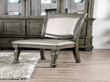 Set of 2 Leatherette Upholstered Side Chairs in Gray and Silver B016P222683