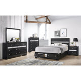 ZNTS Matrix Traditional Style 5 Drawer Chest made with Wood in Black 808857772084