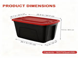 18-Gallon 4 pack Stacking Plastic Storage Containers with Lids, Black Body/Red Lid 58360717