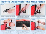 Folding Camping Chair with Detachable 8-Rib Sun Umbrella, 42.13 Inch Canopy Aluminum Alloy Portable 31624420