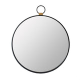 24" x 27" Wall Mirror with Black Frame, Contemporary Minimalist Accent Mirror for Living Room, W2078124367
