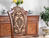 Traditional Fancy Set of 2pcs Side Chairs Brown Cherry Solid wood Intricate Carved Details Floral B011113348