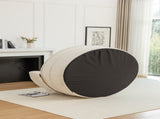 Oversized Round Accent Barrel Chair with 5 Pillows Soft Chenille Upholstered Armchair Lazy Lounge W1170P283146