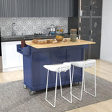 Rolling Mobile Kitchen Island with Drop Leaf - Solid Wood Top, Locking Wheels & Storage Cabinet 52.7 00868324