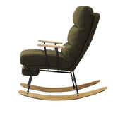 ZNTS Modern Teddy Gliding Rocking Chair with High Back, Retractable Footrest, and Adjustable Back Angle W2012137614