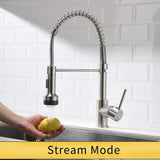 Commercial LED Kitchen Faucet with Pull Down Sprayer, Single Handle Single Lever Kitchen Sink Faucet W1932P172329