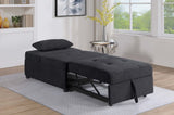 Contemporary Black Color Sleeper Sofa Chair Pillow Plush Tufted Seat 1pc Convertible Sofa Sherpa B011P367881
