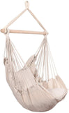 ZNTS Hammocks Hanging Rope Hammock Chair Swing Seat with Two Seat Cushions and Carrying Bag, Natural W2181P153964