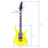 ZNTS Novice Entry Level 170 Electric Guitar HSH Pickup Bag Strap Paddle Rocker Cable Wrench Tool Yellow 95864682