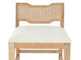 28" Farmhouse Barstools Set of 2,Upholstered Armless Iron Counter Stools with Natural Rattan N762P411404D