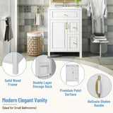 24-Inch Bathroom Vanity with Ceramic Sink, 1 Soft Close Door, 2 Soft Close Drawers, and Double N729P192078K