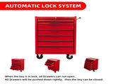 7-Drawering Tool Chest Cabinet, Large Capacity Metal Tool Box with Wheels and Cylinder Locking, 00101738