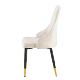 Beige Dining Chairs Set of 2 Living Room Chair Modern Kitchen Armless Side Chair W1164P320224