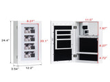 Simple PVC Wood Grain Coating Photo Storage Damp-proof Jewelry Mirror Cabinet White 43628308