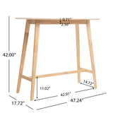 Wood Bar Table, Natural Oak Finish, 17.72 in x 47.24 in x 42.01 in 58918.00OAK