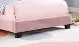 Upholstered Twin Size Platform Bed for Kids, Wooden Bed Frame with Slatted Bed Base, No Box Spring W1998124486
