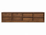 Modern Walnut TV Stand, Large Media Entertainment Center with 4 Storage Drawers, Minimalist TV W331P533617