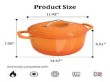 Stainless Steel Handle 7.5QT Round Enameled Pot Orange Gradient 05452818