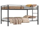 Black Metal Bunk Bed with Guardrail, 12" Ground Clearance 79.5LBS Net Weight Easy Assembly 29986800