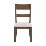 Contemporary Side Chair 2pc Set Light Brown Finish Comfort Seat Upholstered Durable Classic B011P348899
