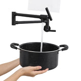 Pot Filler Faucet - Wall Mount Kitchen Sink Faucet Folding Stretchable with Single Hole Two Handles, W1243P262651