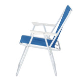 ZNTS Oxford Cloth Iron Outdoor Beach Chair Blue 44914156