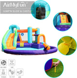 ZNTS AirMyFun Inflatable Bounce House, Jumping Castle with Water and Slide, Inflatable Bouncer with Air W1134126874