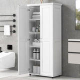 ZNTS Storage Cabinet with Two Doors for Bathroom, Office, Adjustable Shelf, MDF Board, White WF323346AAK