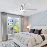 52" Low Profile Ceiling Fan in Brushed Nickel with Silver Blades W1367P185769