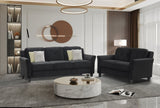 Fashionable living room sofa with double seats, black fabric W1927113235