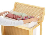 Faux Rattan Lidded Laundry Basket with Removable Polycotton Liner 36778682