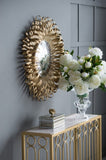 27" in Sunburst Design Wall Mirror Decorative Golden Finish for Entryway, Modern Living room W2078124329