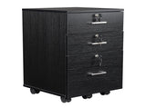 FCH Black Wood Grain Density Board Three Drawers Wooden Filing Cabinet 38131424