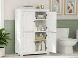 White MDF with vertical stripes, 60*30*110cm, 4-door bathroom vanity 31144451