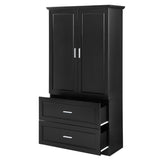 ZNTS Tall Bathroom Storage Cabinet, Cabinet with Two Doors and Drawers, Adjustable Shelf, MDF Board, N725P172882B