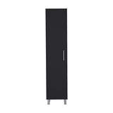 Laska 70" Tall Storage Cabinet Broom Closet with Broom Hangers,and Four Shelves Black B200P240253