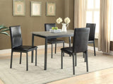 Set of 2 Leatherette Upholstered Side Chairs in Black B016P223059