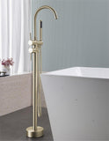 Floor Mount Bathtub Faucet Freestanding Tub Filler Brushed Gold Standing High Flow Shower Faucets T3177P277534