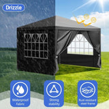 ZNTS 10'x10' Gazebo Waterproof Outdoor Canopy Patio Tent Party Tent for Wedding BBQ Cater, Black 35412420