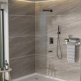 Shower System with Waterfall Tub Spout,12 Inch Wall Mounted Square Shower System with Rough-in W124381902