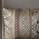 7 Piece Jacquard Comforter Set Brown/Gold Cal King B03597002