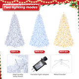 ZNTS 8ft White 670 Lights Warm Color 8 Modes 2008 Branch Christmas Tree White 97518293