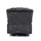 ZNTS Large Manual Recliner Chair in Fabric for Living Room, Gray 54543281