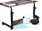 Rolling Desk Adjustable Height Mobile Side Table with Wheels Retro P2 Chipboard Steel 31.5x15.7in 96096727