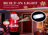 Lighted Christmas Inflatable, Inflatable Santa with North Pole Road Sign, Blow Up Yard 99167752