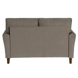 Brown Velvet Upholstery 1pc Comfort Loveseat Plush Seatbacks Tufted Detail Solid Wood Frame Modern B011P204891