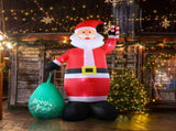 14 FT Lighted Christmas Inflatable Decoration, Giant Inflatable Santa Claus with Large Gift Bag, 74564017